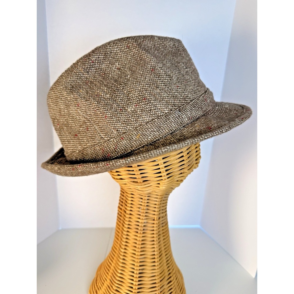 VTG Mid Century Young An Satin Tweed Trilby Fedora 7-7 1/8 M Heritage Eclectic